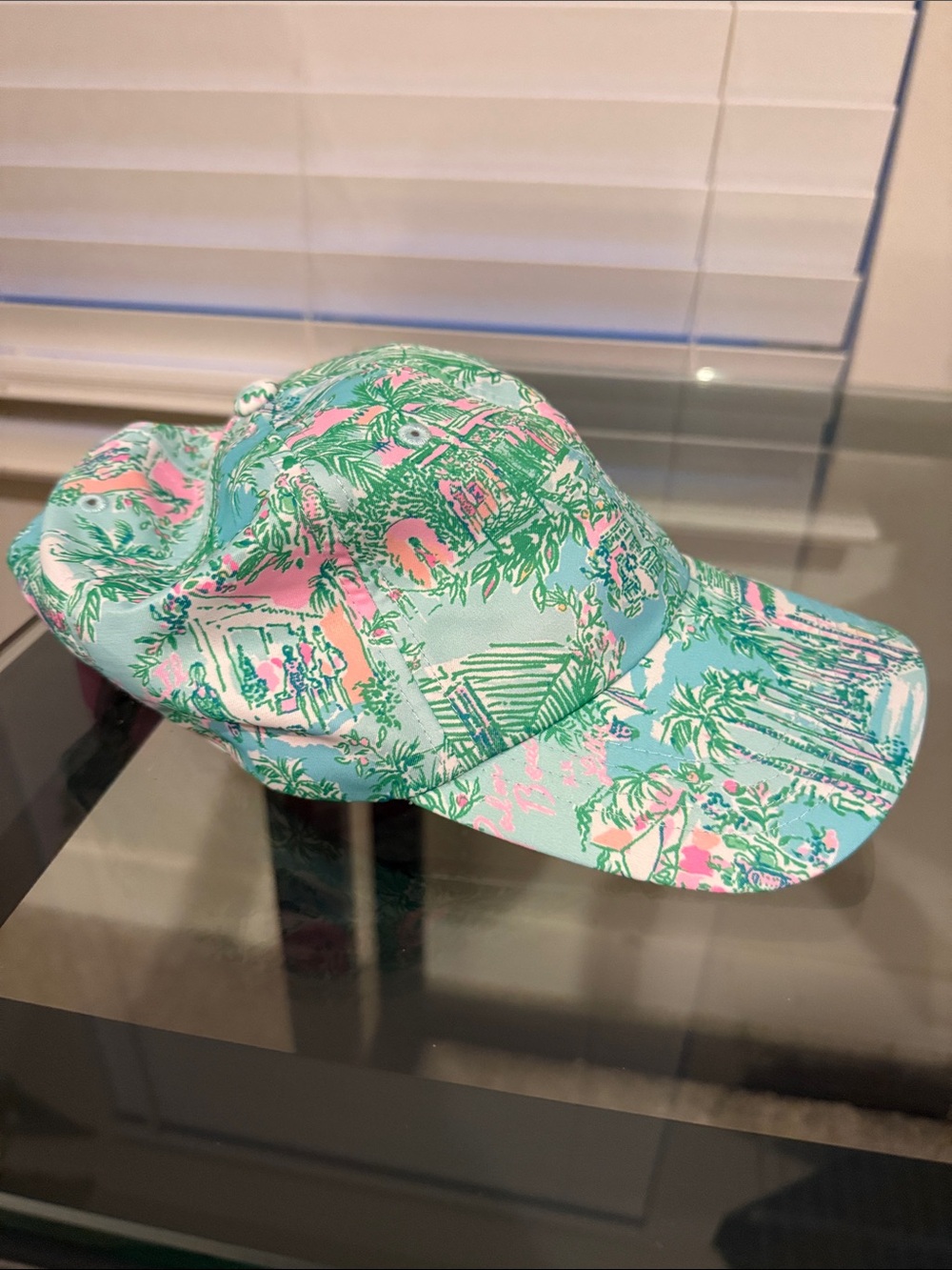 Lilly Pulitzer Mint and Pink Tropical Print Cap